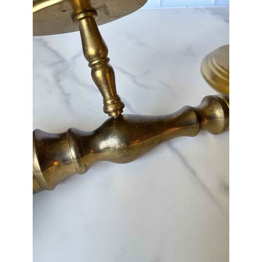 Vintage Brass Wall Sconce Candle Holders Set of 2 Spindle Design India